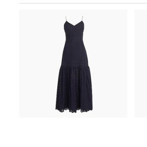 JCrew Navy Blue Dress with Tiered Skirt